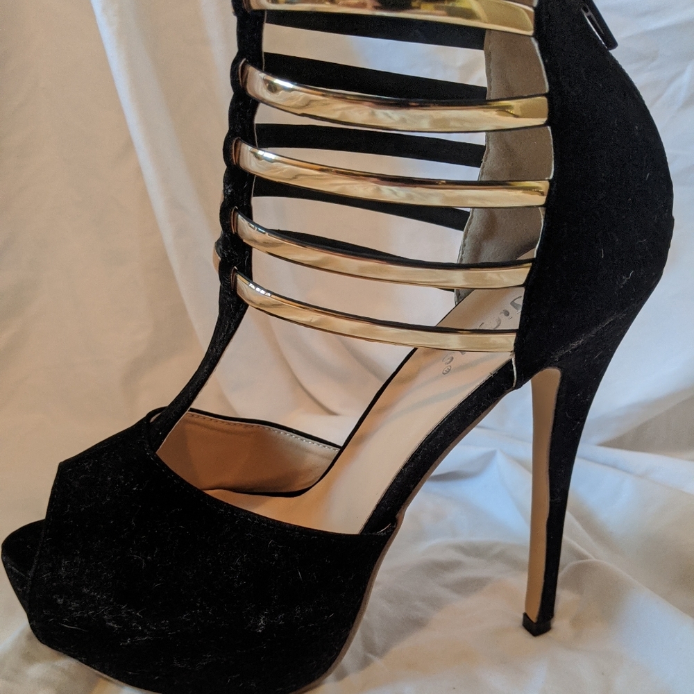 Black and Gold Heels